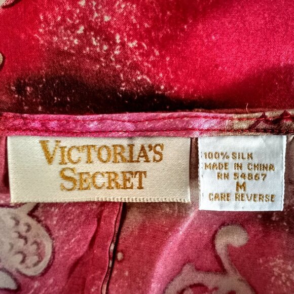 Victoria's Secret Red Print Pure Silk Nightshirt - Picture 3 of 4
